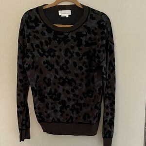Anthropologie Leopard Print Sweater - Black and Brown